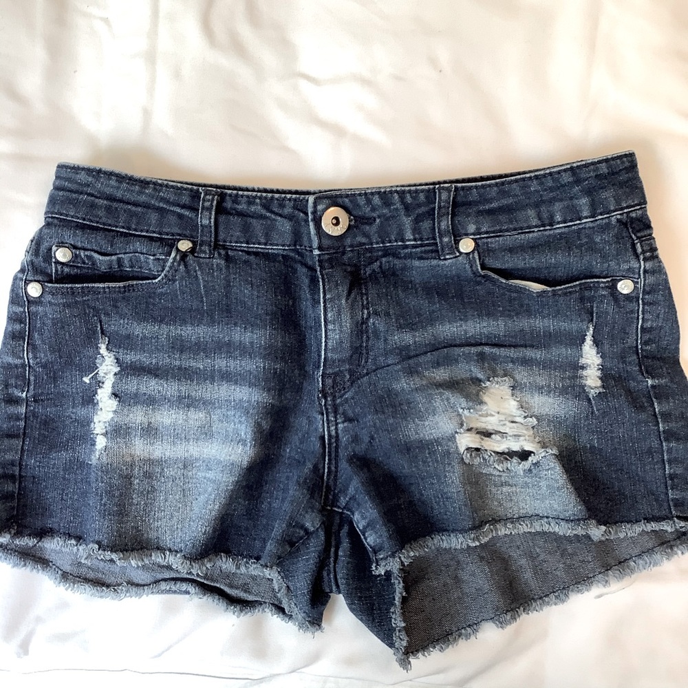 EUC DKNY torn denim shorts